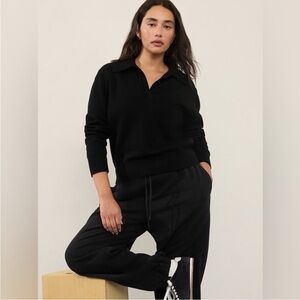 Athleta black alpine collar sweater NWT